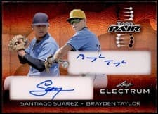Santiago Suarez / Brayden Taylor 2024 Leaf Electrum Baseball Base Pair card