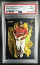 2025 Bowman's Best Strokes of Gold Drake Baldwin #SG-5 card