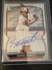 Samuel Basallo 2023 Bowman Chrome Prospect Autographs card