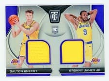 2024-25 Panini Totally Certified Rookie Dual Swatches Bronny James Jr./Dalton Knecht #RDS-DKB card