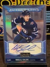 2024-25 O-Pee-Chee Platinum Blue Rainbow Autographs Nikolaj Ehlers #BA-NE card