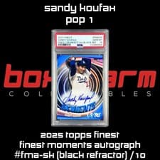 2025 Finest Moments Autographs Sandy Koufax #FMA-SK card
