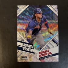 Ronald Acuna Jr 2021 Stadium Club Chrome Beam Team card