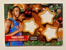 Thomas Sorber 2025-26 Topps Holiday Holiday-Shaped Relics card