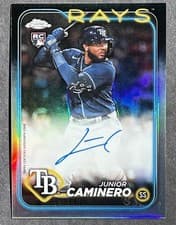Junior Caminero 2024 Topps Chrome Rookie Autograph card