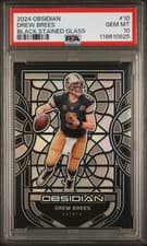2024 Panini Obsidian Black Stained Glass Drew Brees #10 card