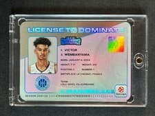 Victor Wembanyama 2025 Panini Contenders EuroLeague License to Dominate card