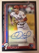 2025 Topps Chrome Update Legends Autographs Chase Utley #CLA-CU card