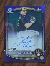 2025 Bowman Draft Chrome Prospect Autographs J.D. Thompson #CPA-JT card