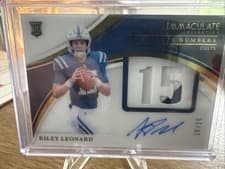 2025 Panini Immaculate Immaculate Numbers Rookie Patch Autographs Riley Leonard #15 card