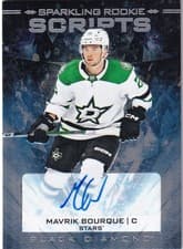 2024-25 Upper Deck Black Diamond Sparkling Rookie Scripts Mavrik Bourque #SRS-MB card