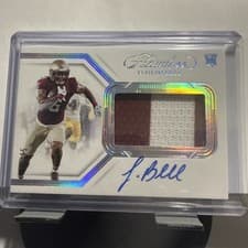 Jaheim Bell 2024 Panini National Treasures Collegiate Flawless Rookie Patch Autograph card