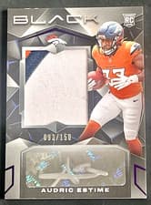 2024 Panini Black Rookie Patch Autographs Audric Estime #221 card