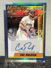 2025 Topps Chrome Update 1990 Topps Chrome Autographs Cal Raleigh #90CUA-CR card