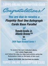 2026 Topps Real One Autographs Ronald Acuña Jr. #50 card