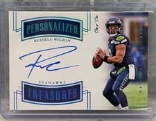 Russell Wilson 2018 National Treasures Personalized Treasures card