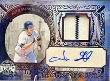 2025 Leaf Bronx Legacy Autograph Memorabilia Jason Giambi #AM-JG2 card