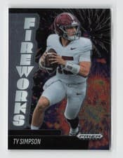 2025 Panini Prizm Black Fireworks Ty Simpson #1 card