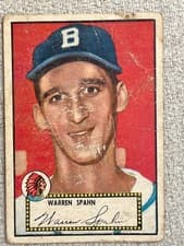 Warren Spahn 1952 Topps card