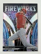 Shohei Ohtani 2022 Panini Prizm Fireworks card