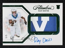 Ray Davis 2024 Panini National Treasures Collegiate Flawless Rookie Patch Autograph card