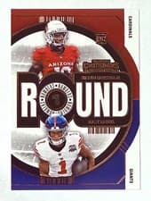 Malik Nabers / Marvin Harrison Jr. 2024 Panini Contenders Round Numbers card