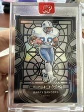 2024 Panini Obsidian Black Stained Glass Barry Sanders #6 card