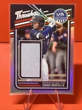 Enrique Bradfield Jr. 2026 Panini Stars and Stripes Prizm USA Throwback Materials card