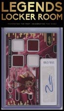 2024 Panini Absolute Rookie Premiere Materials Autographs Luke McCaffrey #RPMA-LMY card