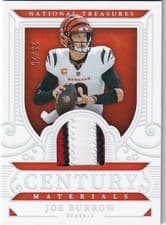 2025 Panini National Treasures Treasured Patches Joe Burrow #3 card