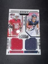 Marvin Harrison Jr. / Rome Odunze 2024 Panini Contenders Rookie Ticket Dual Swatch card