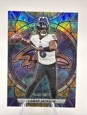 Lamar Jackson 2023 Panini Mosaic Stained Glass card