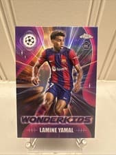 Lamine Yamal 2023 Topps Chrome UEFA Club Wonderkid card