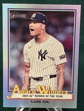 2025 Topps Heritage Award Winners Luis Gil #AW-3 card
