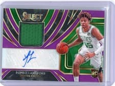 Romeo Langford 2019 Panini Select Rookie Jersey Autographs card