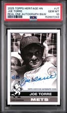 2025 Topps Heritage Real One Black and White Autographs Joe Torre #ROABW-JT card