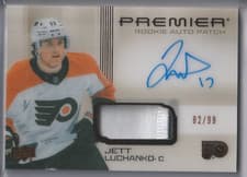 2024-25 Upper Deck Premier Acetate Auto Patch Horizontal Rookies Jett Luchanko #HR-JL card