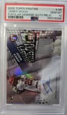 2025 Topps Pristine Popular Demand Autograph Relics James Wood #PPDAR-JW card