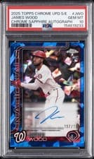 2025 Topps Chrome Update Sapphire Chrome Sapphire Autographs James Wood #USA-JWO card