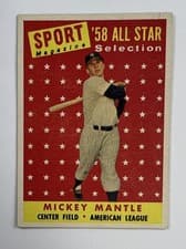 Mickey Mantle: All Star 1958 Topps card