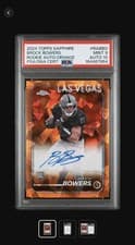 2024 Topps Chrome Sapphire Edition Rookies Autographs Sapphire Brock Bowers #RA-BBO card