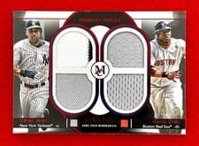 2024 Topps Museum Collection Dual Player Primary Pieces Quad Relics Legends Derek Jeter / David Ortiz #DPQL-DEO card