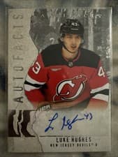 Luke Hughes 2025-26 Upper Deck Artifacts Autofacts card
