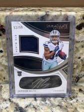 2025 Panini Immaculate Immaculate Numbers Rookie Patch Autographs Jaydon Blue #42 card