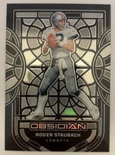 Roger Staubach 2024 Panini Obsidian Black Stained Glass card
