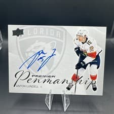 2024-25 Upper Deck Premier Premier Penmanship Anton Lundell #PEN-AL card
