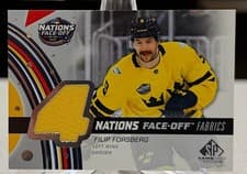 2025-26 SP Game Used 2025 4 Nations Face-Off Fabrics Filip Forsberg #4N-FF card