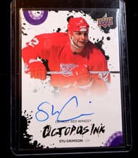 2025-26 Upper Deck Detroit Red Wings Centennial Octopus Ink Stu Grimson #OI-GR card