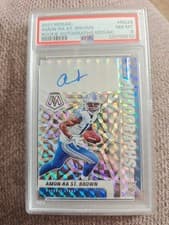 Amon Ra St. Brown 2021 Panini Mosaic Rookie Autographs card