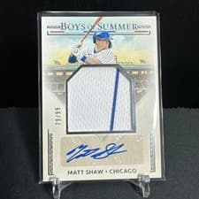 2024 Panini Boys of Summer Jumbo Prospect Material Signatures Matt Shaw #JMS-MS card